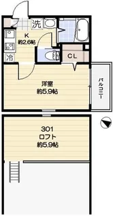 プリムス大宮【3階】の間取り