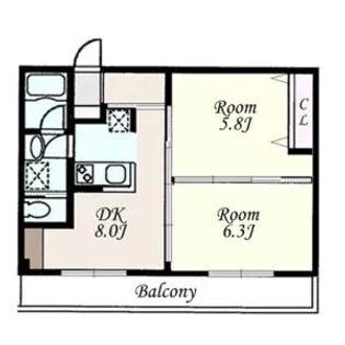 サンライズハウス【2階】の間取り