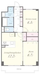 アンシャンテ大宮【3階】の間取り