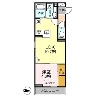 エミナーレ西大宮【205号室】の間取り