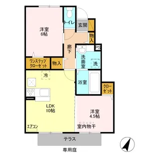 シェーングラース C【1階】の間取り