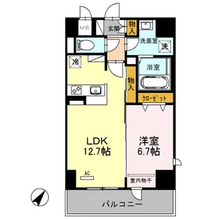 シェルト新都心【9階】の間取り