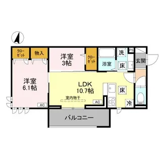 BLEU LAPIN【1階】の間取り