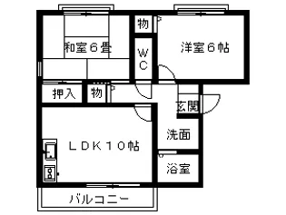 プリムヴェール 弐番館【1階】の間取り