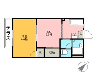サンベルテ菅沼 Ⅱ【103号室】の間取り