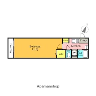 エモーショナルレジデンス EMOTIONAL RESIDENCE【107号室】の間取り