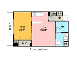 ポムダムール【5階】の間取り