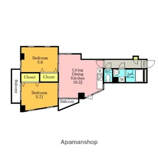 ベルハイム川口【601号室】の間取り
