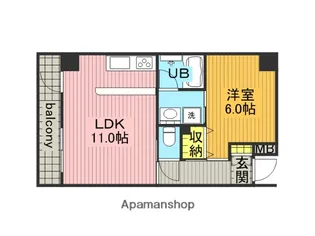 ポムダムール【2階】の間取り