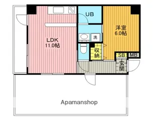ポムダムール【5階】の間取り
