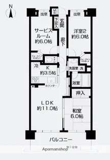 コスモ川口アクアフロント【904号室】の間取り