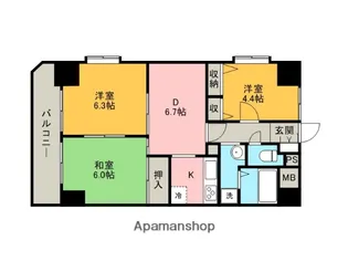 グランシエロ川口本町【701号室】の間取り