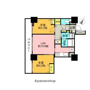 コスモ川口ステーションフロント【3階】の間取り