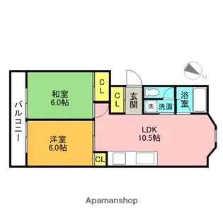 ぐらんどりぶ三番館【2階】の間取り