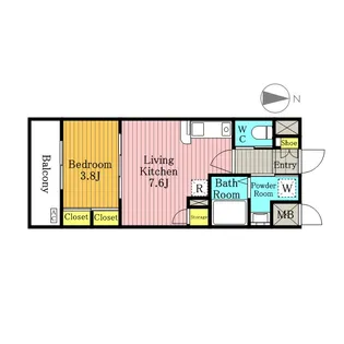 アクシーズタワー川口Ⅷ【1階】の間取り