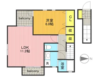 プランドールK【2階】の間取り