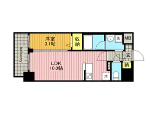 アン・ボルヌ【9階】の間取り