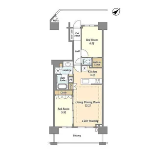 ブランズ川口本町【13階】の間取り
