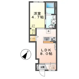 キャトルセゾン【1階】の間取り