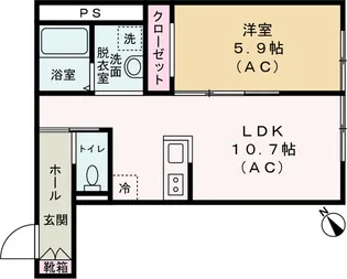 メゾンボヌール坂下【2階】の間取り