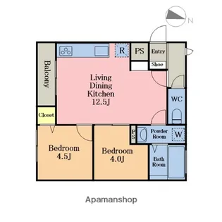 ヴィレッジマウンテンA棟【1階】の間取り