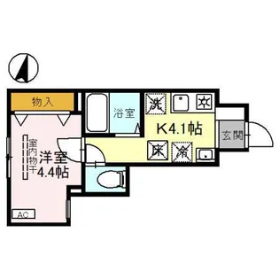 コーポ AKAYAMA【1階】の間取り
