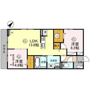 ベルクレスト【1階】の間取り