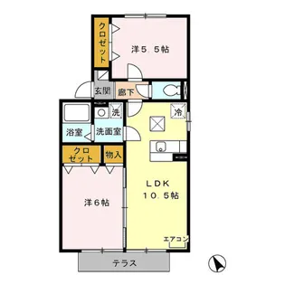 サウスアベニュー【1階】の間取り