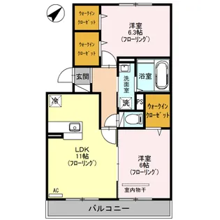 エスベランサ B【3階】の間取り