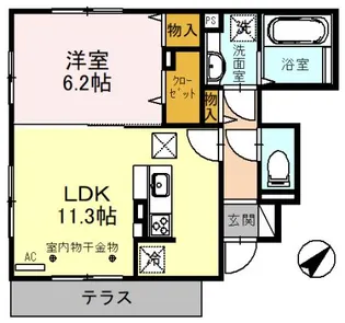 オルソ南鳩ヶ谷【1階】の間取り
