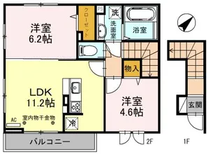 オルソ南鳩ヶ谷【2階】の間取り