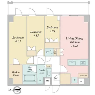LIME RESIDENCE KAWAGUCHI EAST【6階】の間取り