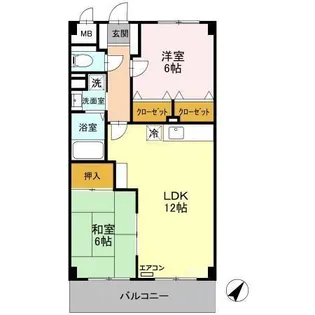 グランデ朝日【4階】の間取り