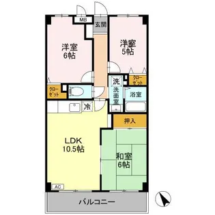 グランデ朝日【1階】の間取り