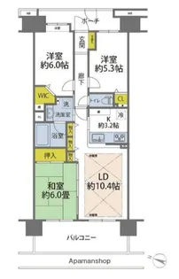 コスモシティ鳩ヶ谷駅前【8階】の間取り