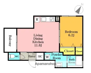 シャルル鳩ヶ谷【201号室】の間取り