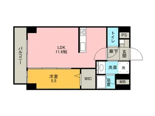 リリー・ラ・アルディス【6階】の間取り