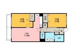 プランドール【3階】の間取り