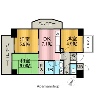 ライオンズシティ川口【8階】の間取り