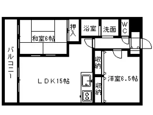 グランデ朝日【1階】の間取り