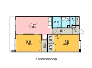 タケノヤハイツ錦町【7階】の間取り