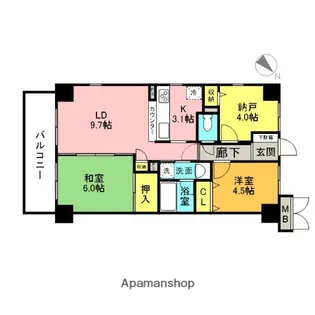 コスモ大宮グレイスコート【209号室】の間取り
