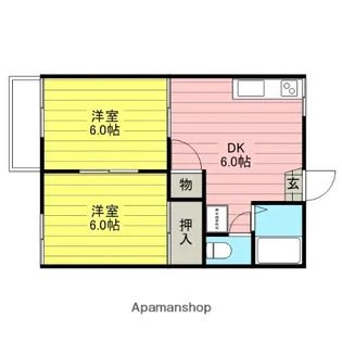コーポ山田A・B【A102号室】の間取り