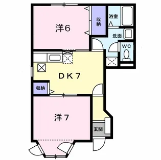 ルミエール B【1階】の間取り