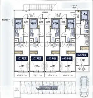 ソレイユ七里【203号室】の間取り