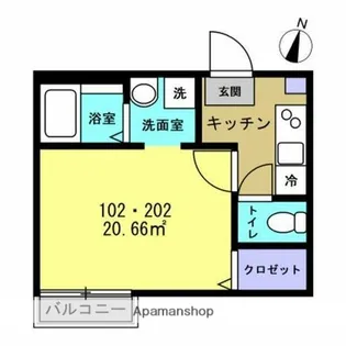 カーサ フェルマータ【2階】の間取り