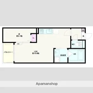 JACK MARUGASAKIⅠ【1階】の間取り