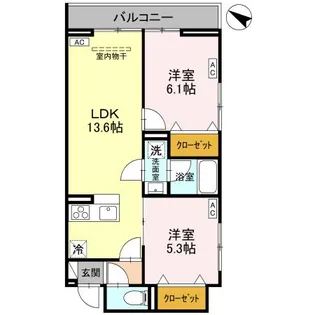 奈月ヒルズ【2階】の間取り