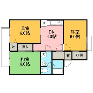 メゾンパークス東大宮【202号室】の間取り