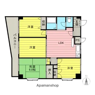 プレステージ簗瀬【505号室】の間取り